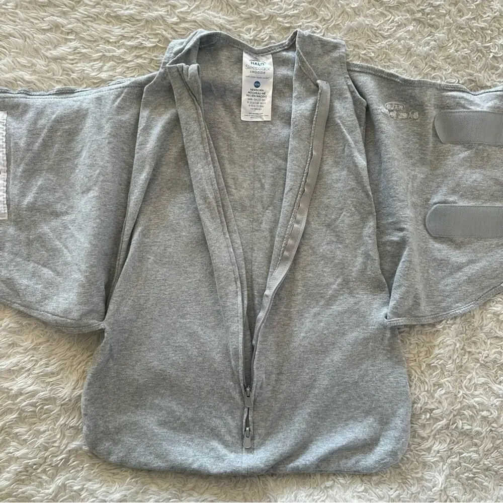 Halo SleepSack Swaddle Grey Size Newborn EUC